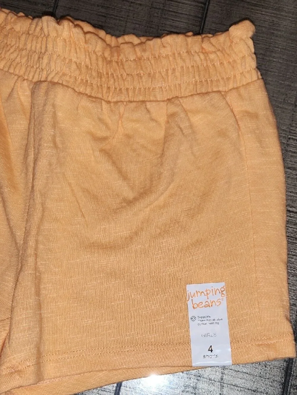 NWT jumping beans Peach-Orange Girls' Elastic-Waist Athletic Shorts